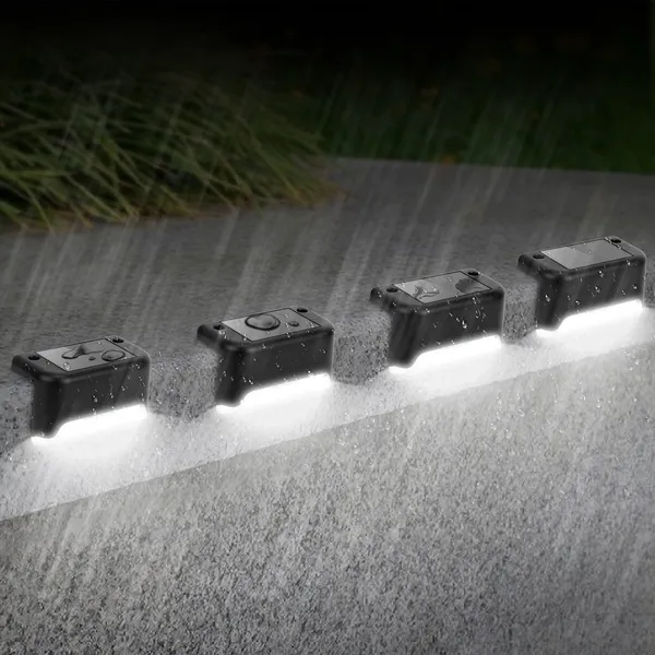 Solar LED Deck Step Lights - Outdoor Water-Resistant Dusk-to-Dawn