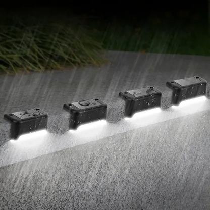 Solar LED Deck Step Lights - Outdoor Water-Resistant Dusk-to-Dawn