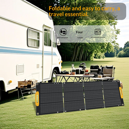 Portable Foldable Solar Panel Kit - 200W, 18V Camping Charger