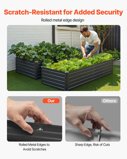 Galvalume Metal Raised Garden Bed - Open-Bottom Outdoor Planter