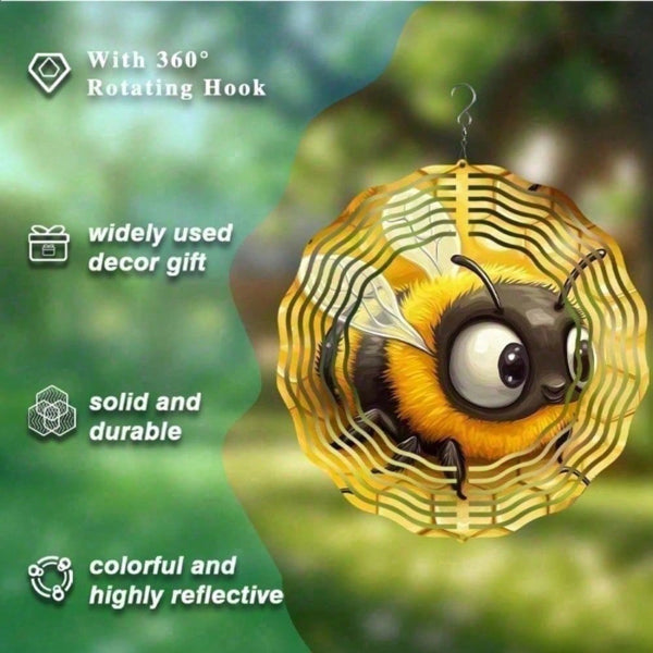 Whimsical 3D Kinetic Wind Spinner & Chime - Garden Yard Decor