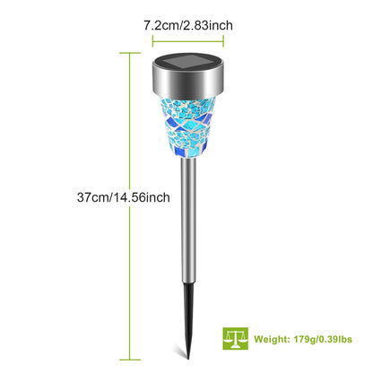 Mosaic Solar Pathway Lights 6-Pack - IP44 Waterproof Walkway