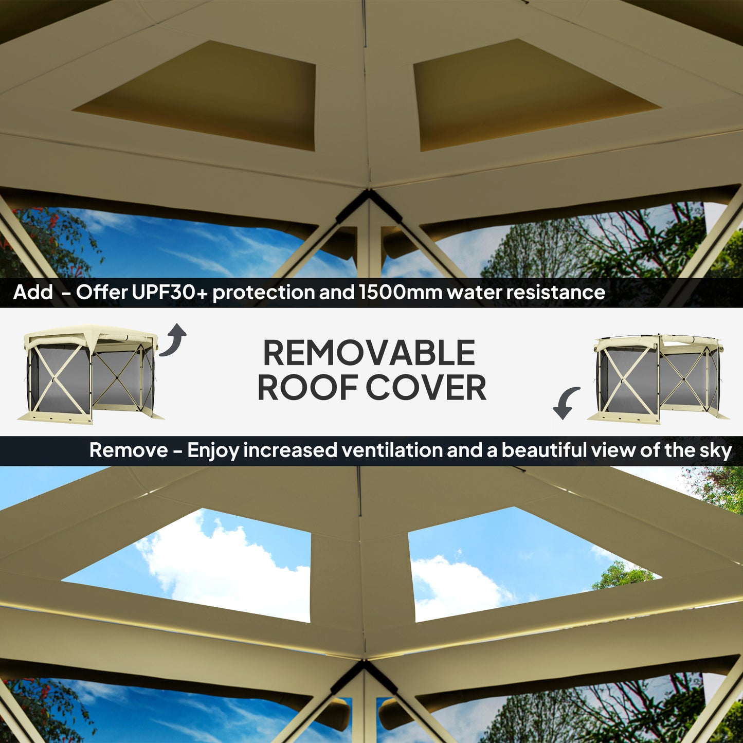 Pop-Up Gazebo Screen Tent - Portable Outdoor Canopy
