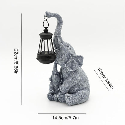 Solar Elephant Figurine Light - Front Porch Garden Decor