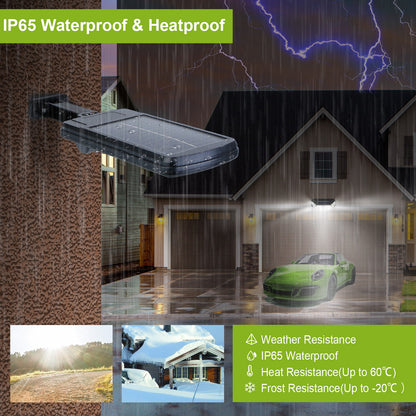 Solar Motion Sensor Wall Light - IP65, 3 Power Options, Outdoor