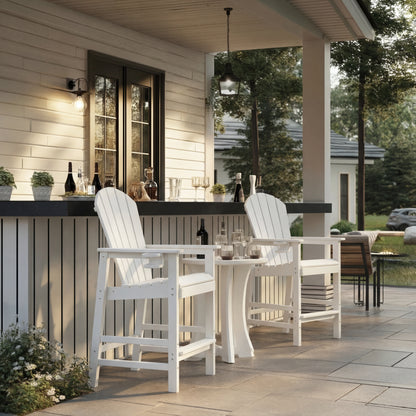 HDPE Adirondack Bar Chair - All-Weather Outdoor Patio Stool