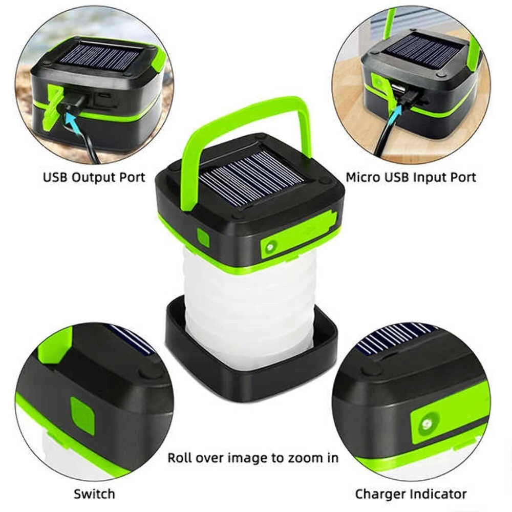 Foldable Solar Camping Lantern - Rechargeable Outdoor Light