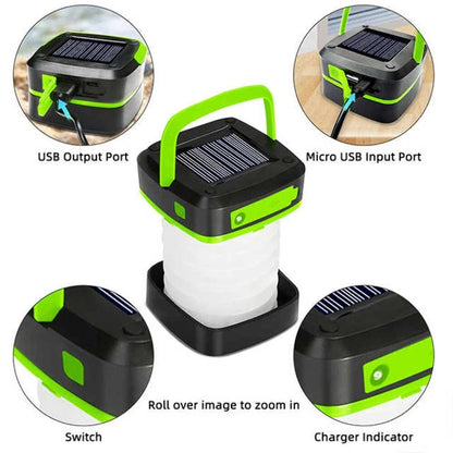 Foldable Solar Camping Lantern - Rechargeable Outdoor Light