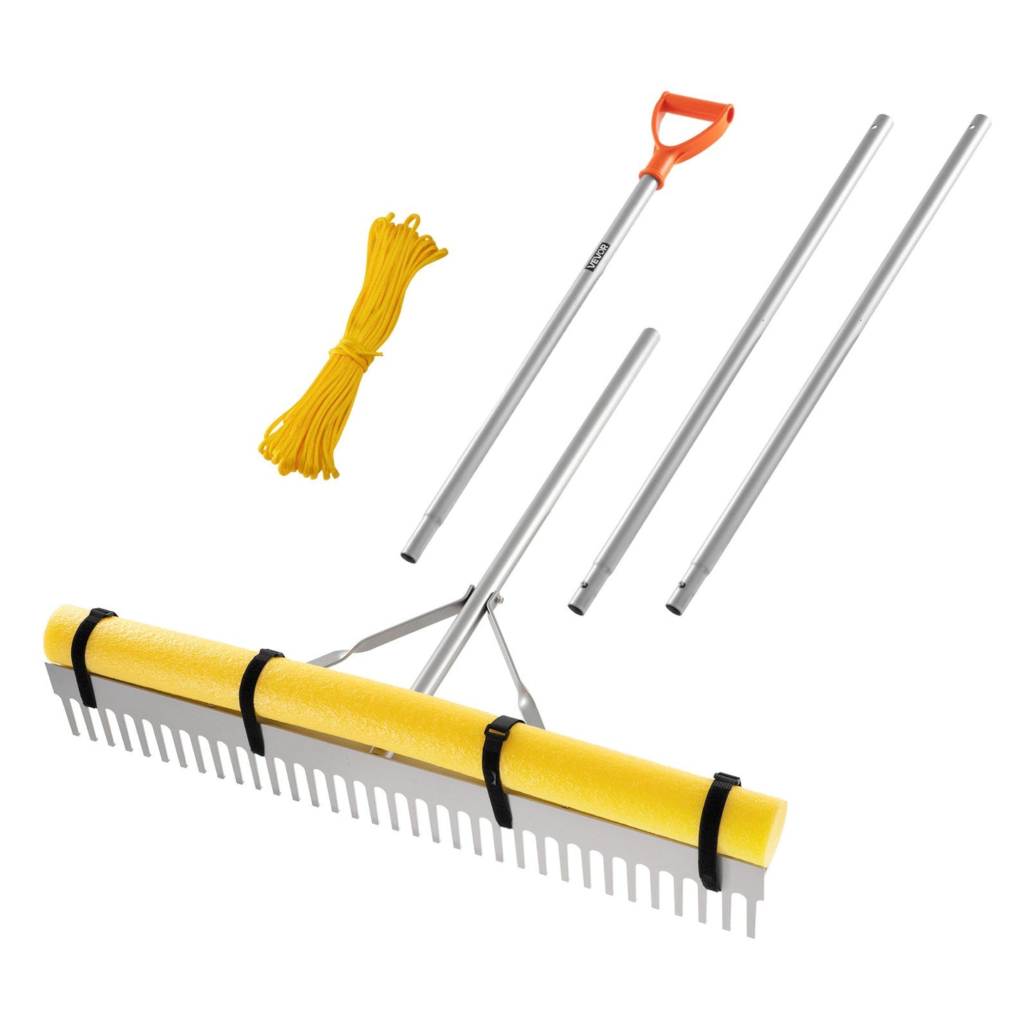 Heavy-Duty Landscape Rake - 36in Head, 102in Aluminum Handle