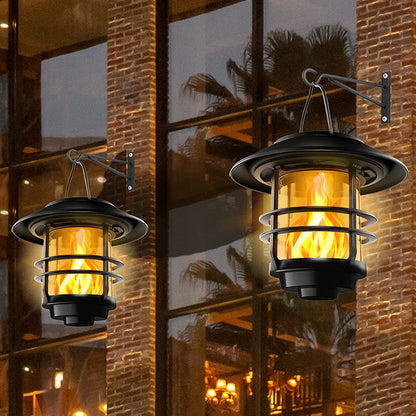 Solar LED Glass Garden Wall Lamp - Outdoor Decorative Sconce