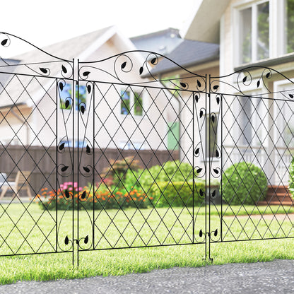 Steel Garden Fence 4-Pack - 11.5ft x 43in Yard Border Panels