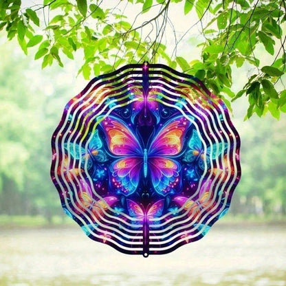 3D Butterfly Wind Spinner - Iron Kinetic Garden Yard Art