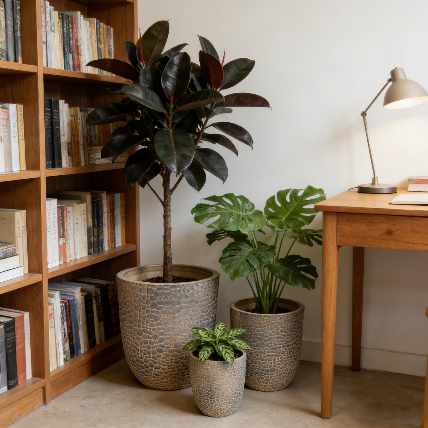 Round Magnesium Oxide Planter Set - 3 Sizes, Indoor/Outdoor