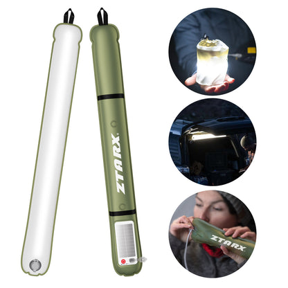 Solar Camping Lantern - Inflatable Outdoor Gas-Style LED Lamp