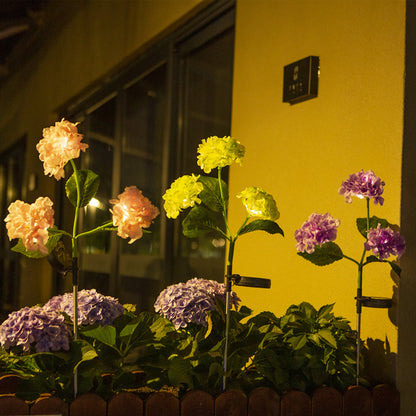 Solar Hydrangea Ground Lights - Decorative Outdoor Floral Lamps
