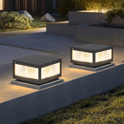 Solar LED Post Cap Light - Black, Outdoor Fence & Deck Lighting