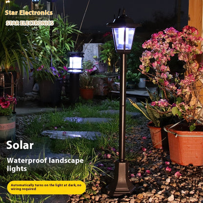 Hexagonal Solar Garden Lamp - Ornamental Outdoor Lawn Light