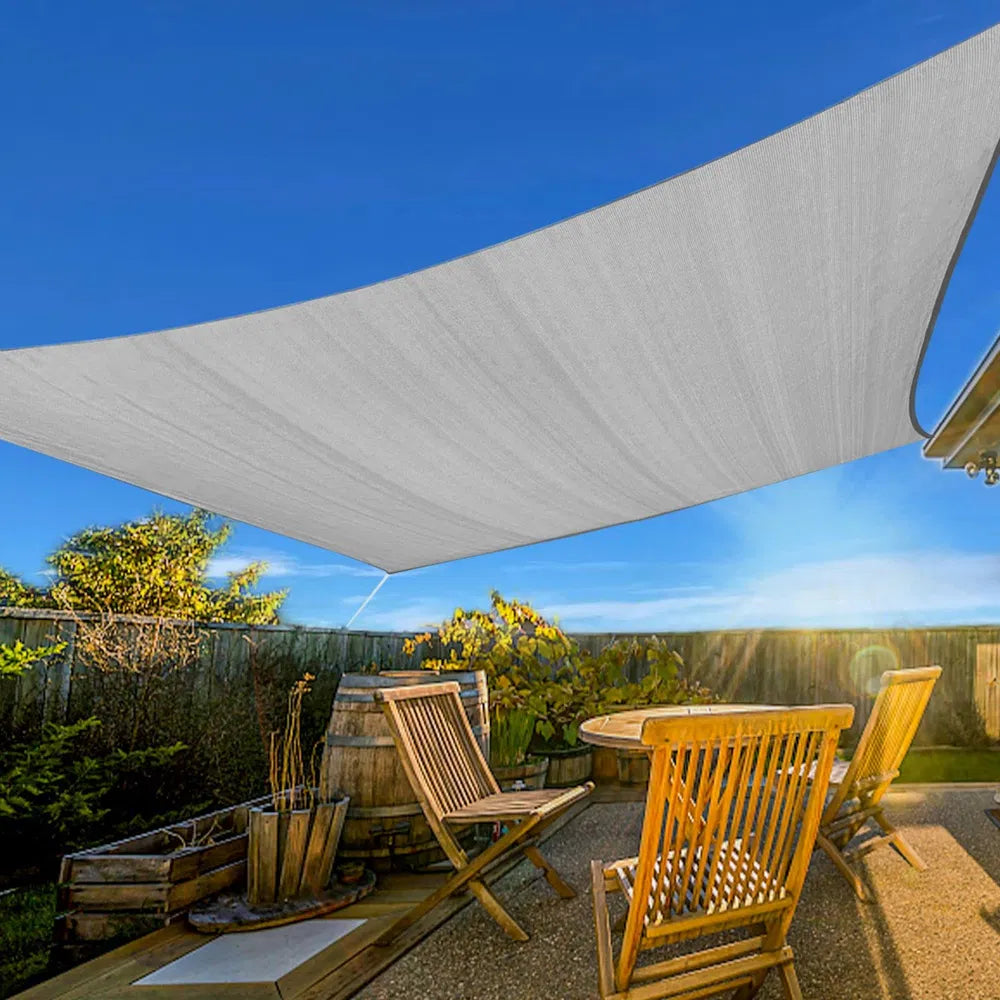 Sunshade Sail 10x13ft - HDPE Shade Canopy, Light Grey