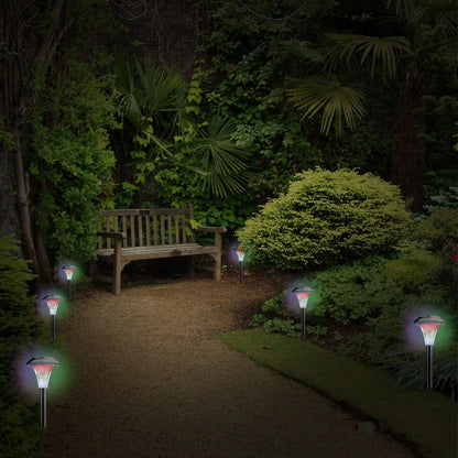 Color-Changing Solar Garden Stake Lights - Waterproof, Multi-Pack