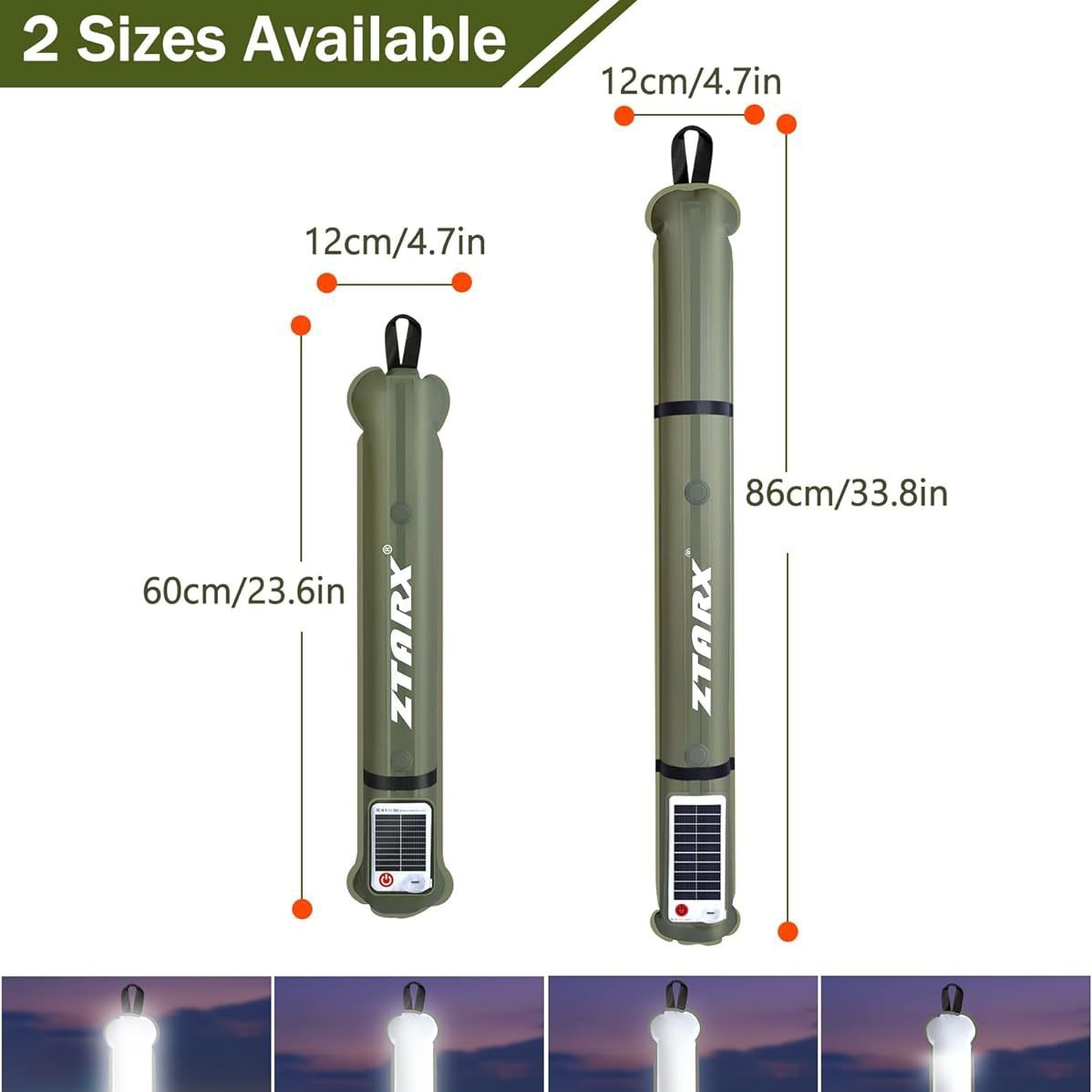 Solar Camping Lantern - Inflatable Outdoor Gas-Style LED Lamp