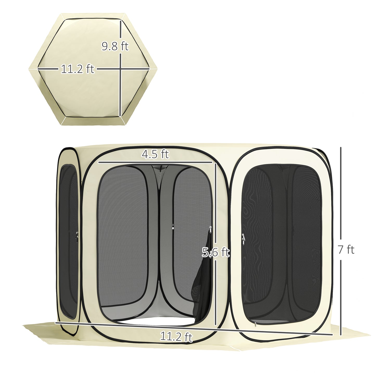 UPF50+ Pop-Up Screen Tent - Portable Camping Gazebo with Bag