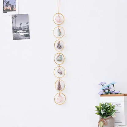Crystal Raw Stone Wind Chime Pendant - Natural Hanging Decor