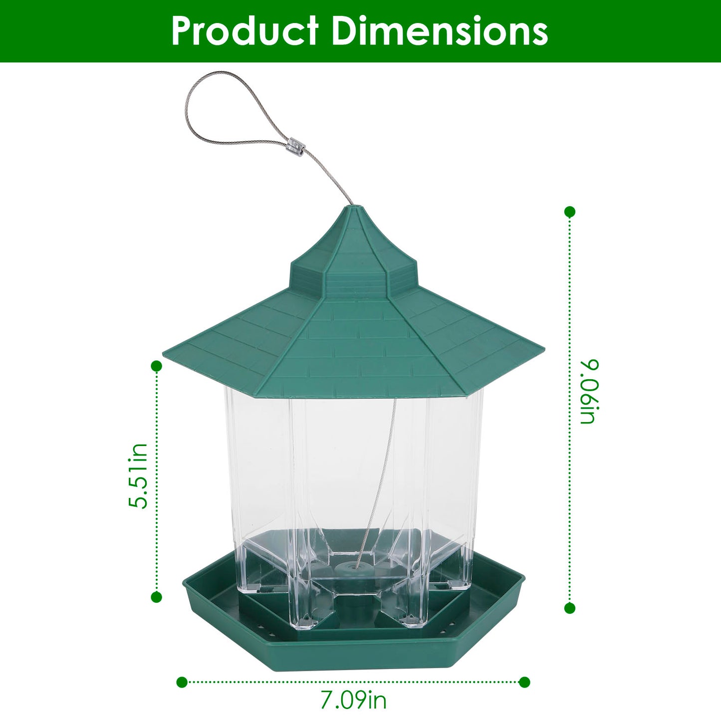 Gazebo Wild Bird Feeder - Large-Capacity 6-Port Hanging Station