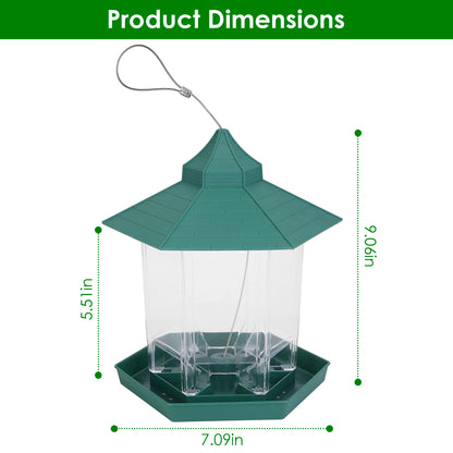 Gazebo Wild Bird Feeder - Large-Capacity 6-Port Hanging Station