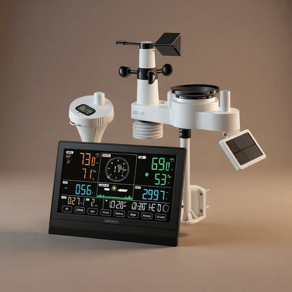 WiFi Weather Station 7-in-1 - 7.5in Display, Solar Powered App