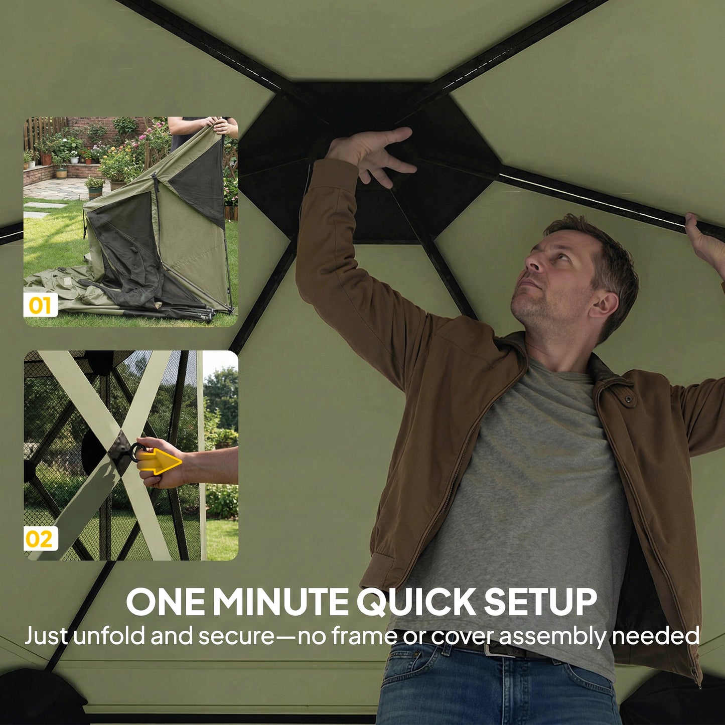 Portable Pop-Up Screen House Canopy - Instant Camping Gazebo