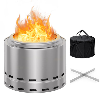 Smokeless Fire Pit 19.5in - Portable Wood-Burning Outdoor Firepit