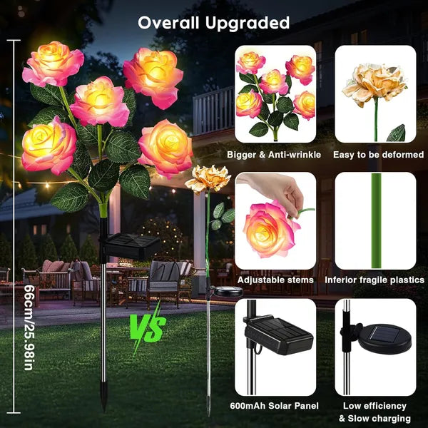 Solar Garden Lights 4-Pack - Waterproof Outdoor Decorative