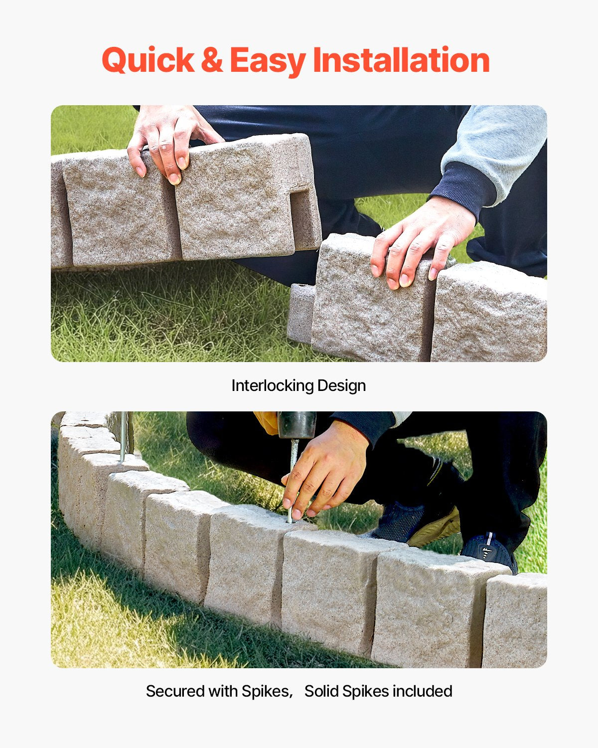 Faux Stone Landscape Edging - Flexible Brick-Look Garden Border