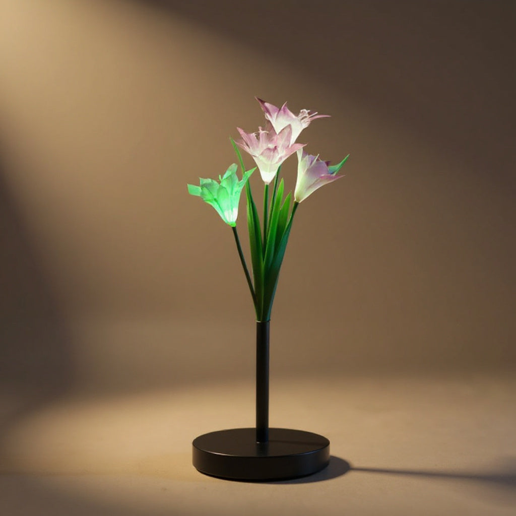 Solar Lily Flower Garden Lights - Decorative LED Outdoor Accents