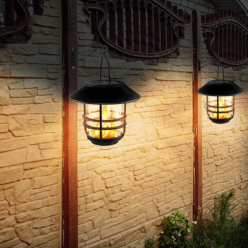 Solar LED Glass Garden Wall Lamp - Outdoor Decorative Sconce