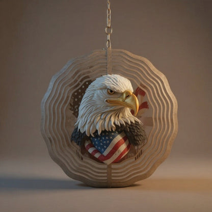 Spinning Eagle Wind Spinner - 3D Kinetic Outdoor Garden Decor