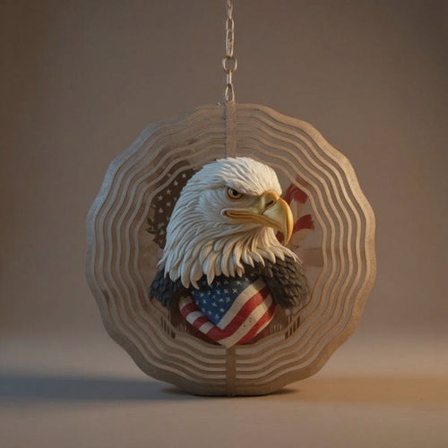 Spinning Eagle Wind Spinner - 3D Kinetic Outdoor Garden Decor