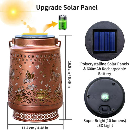Solar Hummingbird Barn Lantern - Waterproof Courtyard Decor