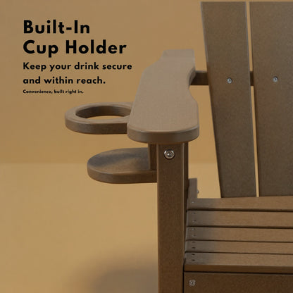 HDPE Adirondack Bar Chair with Cup Holder - All-Weather Patio