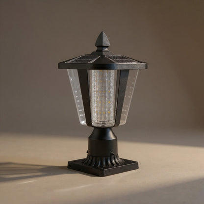 Solar Lantern 15in - Modern Outdoor LED Garden Post Light