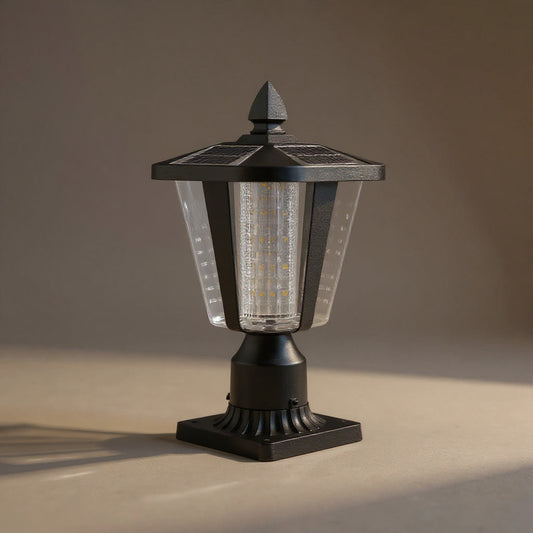 Solar Lantern 15in - Modern Outdoor LED Garden Post Light