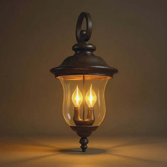 Vintage Outdoor Wall Lantern 22in - Weatherproof Exterior Sconce