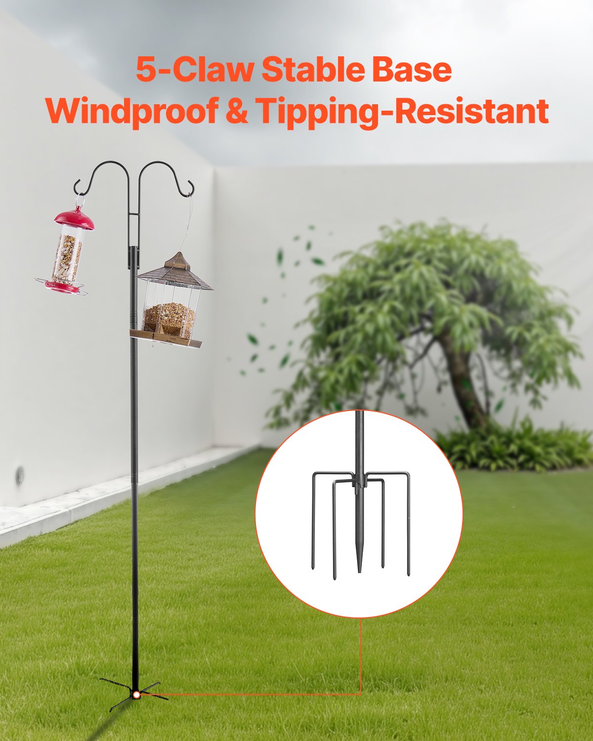 Double Shepherd's Hooks 8-Pack - 108in Heavy Duty Plant Hangers