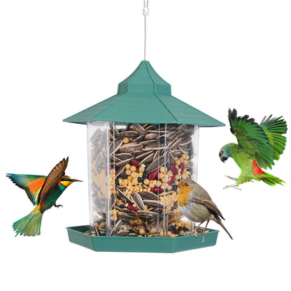 Gazebo Wild Bird Feeder - Large-Capacity 6-Port Hanging Station