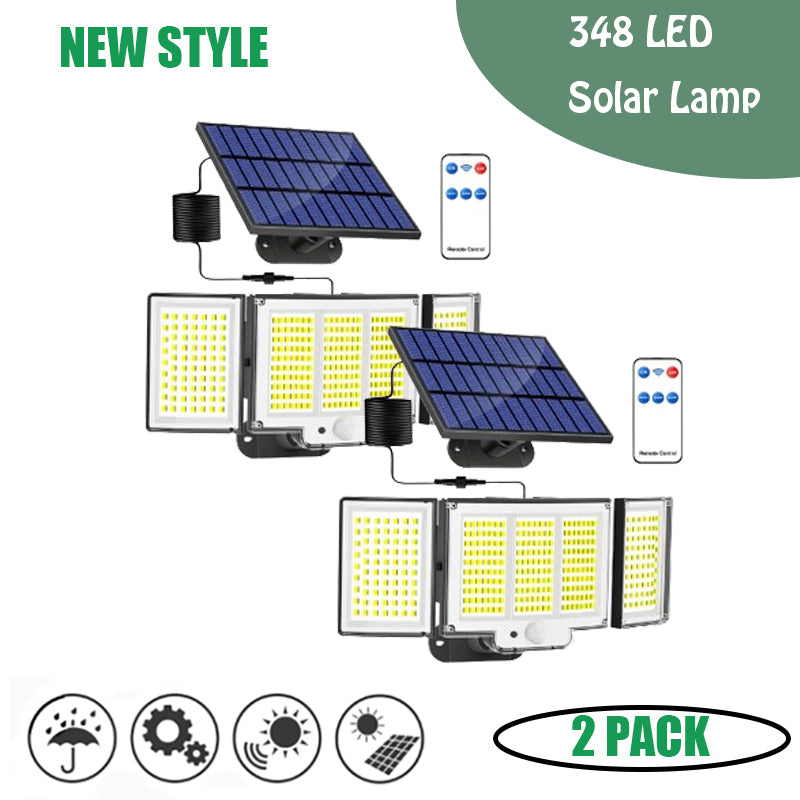Solar Motion Sensor Light 348 LED - Outdoor Security Lamp