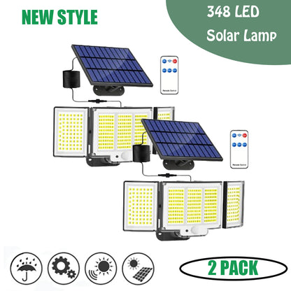 Solar Motion Sensor Light 348 LED - Outdoor Security Lamp