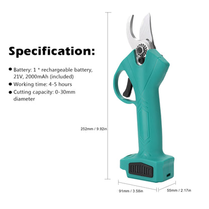 Lithium Electric Pruning Shears - Horticultural Fruit Tree Tool