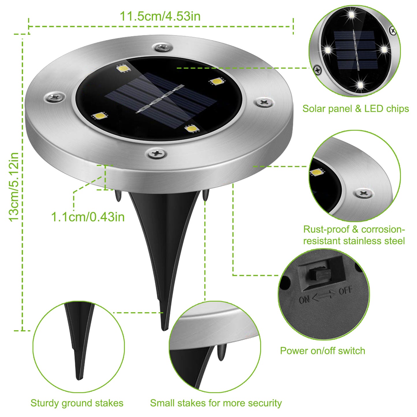 Solar In-Ground Deck Light - Waterproof Buried Path & Patio Lamp