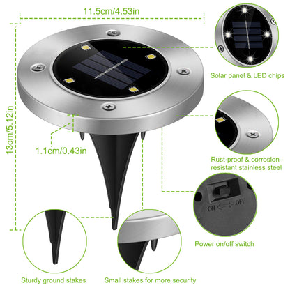 Solar In-Ground Deck Light - Waterproof Buried Path & Patio Lamp