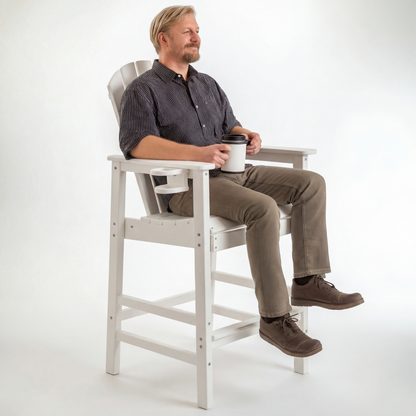 HDPE Adirondack Bar Chair - All-Weather Outdoor Patio Stool